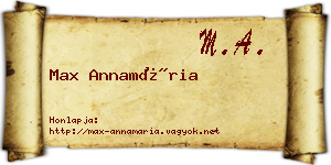 Max Annamária névjegykártya
